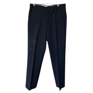 Towncraft Mens Black Dress Pants 34x31 Worsted Wool Blend Career